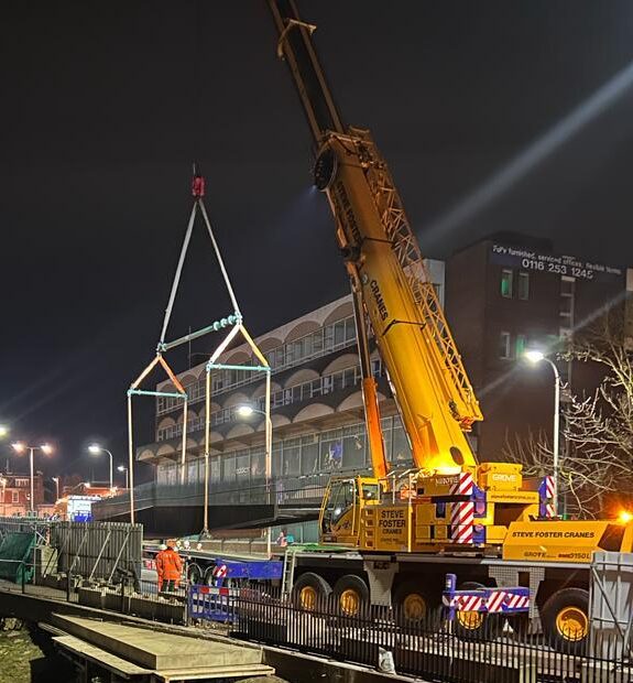 A crane at work